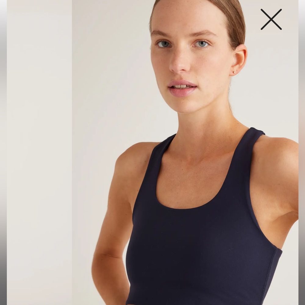 Quince Ultra-Form Scoop-Neck Longline Bra deep navy small